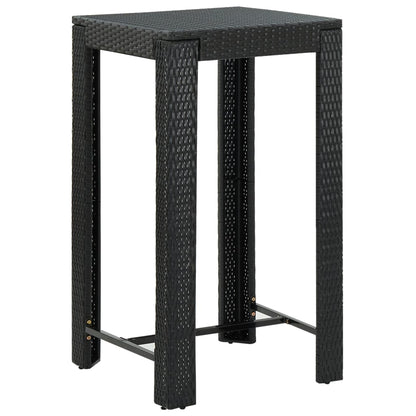 vidaXL 5 Piece Garden Bar Set with Cushions Poly Rattan Black