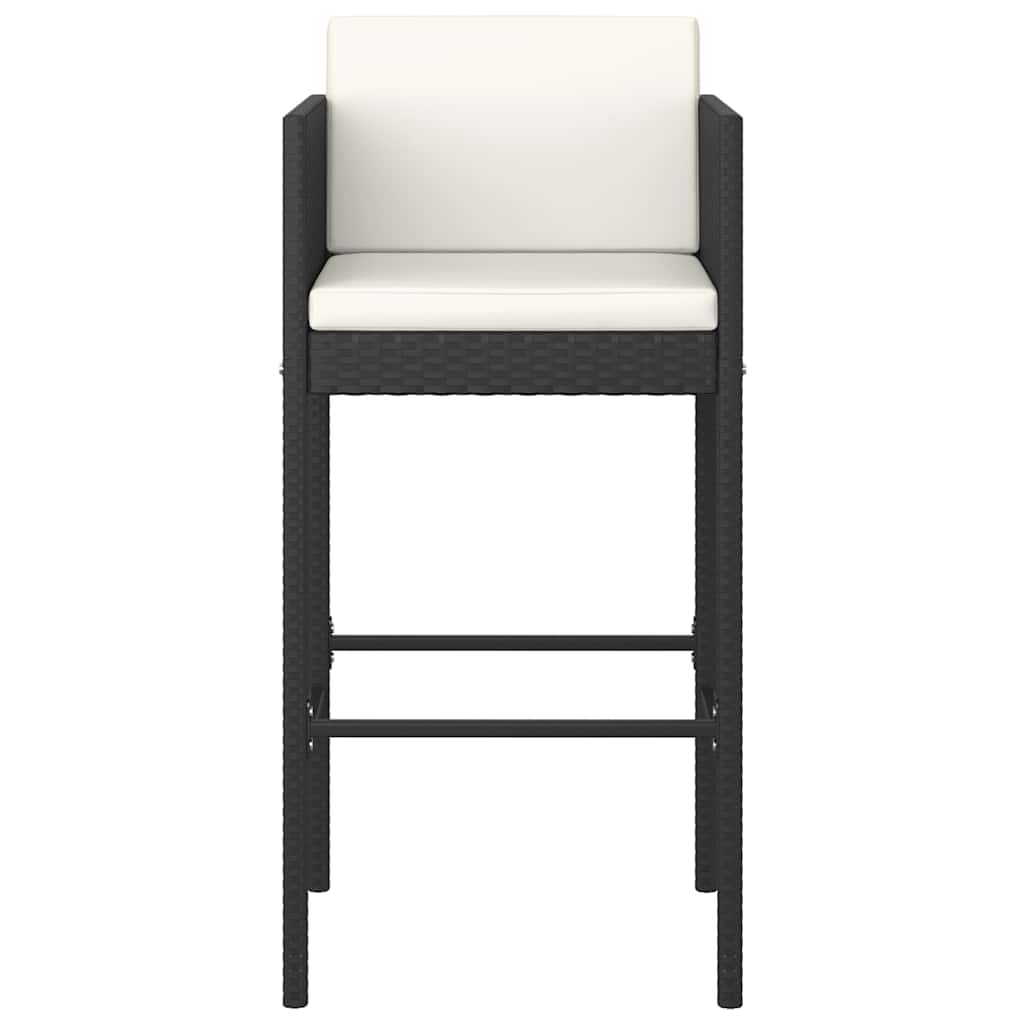 vidaXL Garden Bar Set | Black with cream white cushions