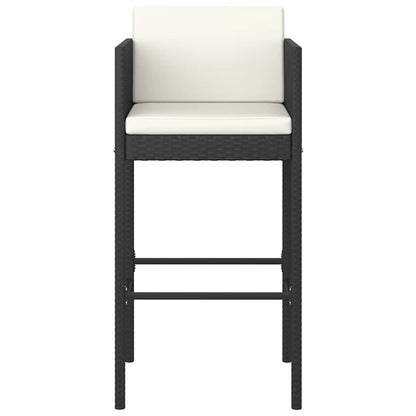 vidaXL Garden Bar Set | Black with cream white cushions
