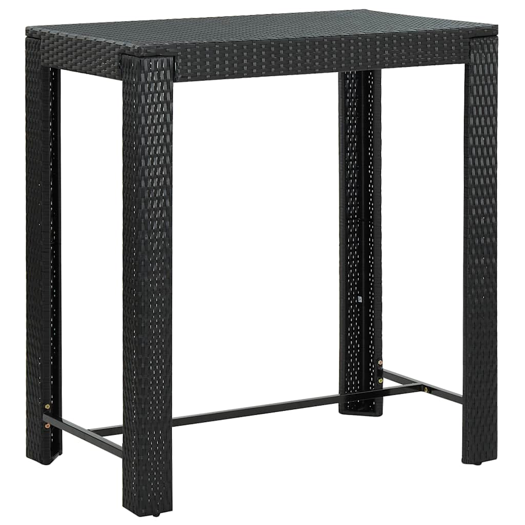 vidaXL Garden Bar Set | Black with cream white cushions