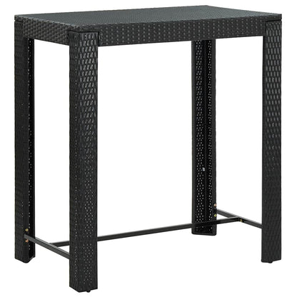 vidaXL Garden Bar Set | Black with cream white cushions
