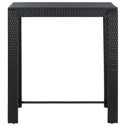 vidaXL Garden Bar Set | Black with cream white cushions
