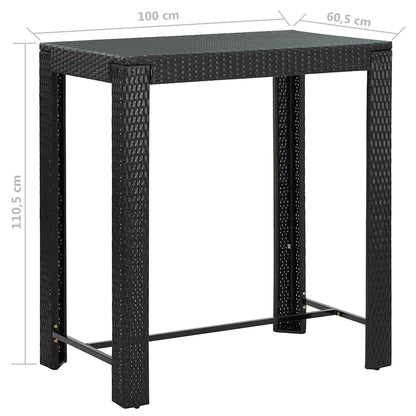vidaXL Garden Bar Set | Black with cream white cushions