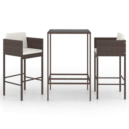 vidaXL Garden Bar Set | Brown | PE rattan | Medium |  Footrest  | Garden Bar Set