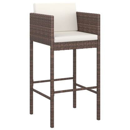 vidaXL Garden Bar Set | Brown | PE rattan | Medium |  Footrest  | Garden Bar Set