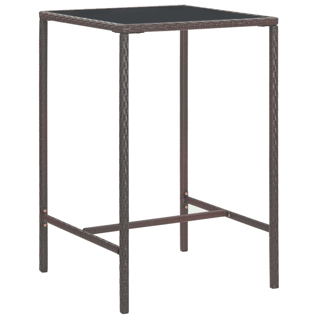 vidaXL Garden Bar Set | Brown | PE rattan | Medium |  Footrest  | Garden Bar Set