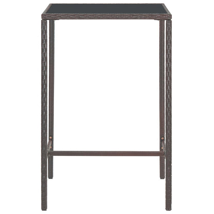 vidaXL Garden Bar Set | Brown | PE rattan | Medium |  Footrest  | Garden Bar Set
