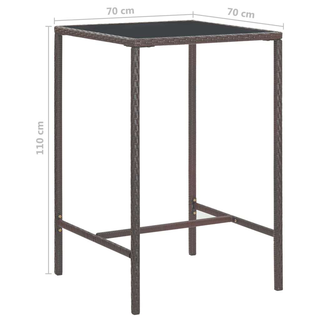 vidaXL Garden Bar Set | Brown | PE rattan | Medium |  Footrest  | Garden Bar Set
