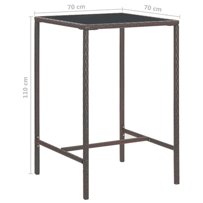 vidaXL Garden Bar Set | Brown | PE rattan | Medium |  Footrest  | Garden Bar Set