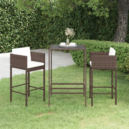 vidaXL Garden Bar Set | Brown | PE rattan | Medium |  Footrest  | Garden Bar Set