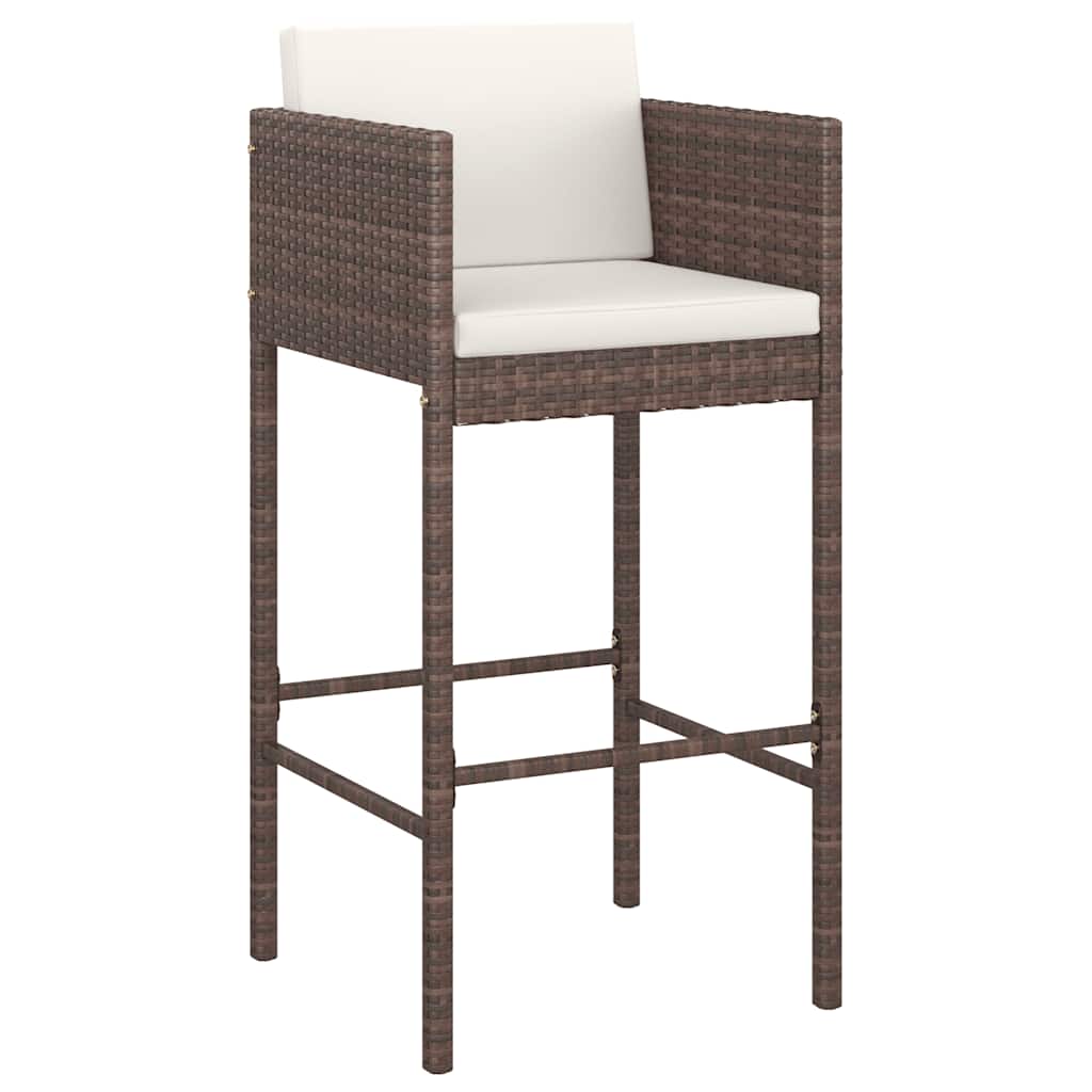 vidaXL Garden Bar Set | Brown | PE rattan | Medium | Footrest | Garden Bar Set