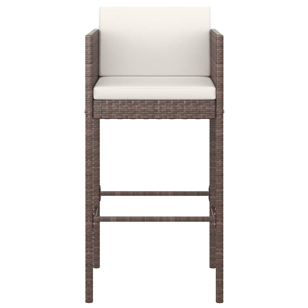 vidaXL Garden Bar Set | Brown | PE rattan | Medium | Footrest | Garden Bar Set