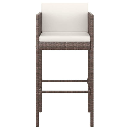 vidaXL Garden Bar Set | Brown | PE rattan | Medium | Footrest | Garden Bar Set