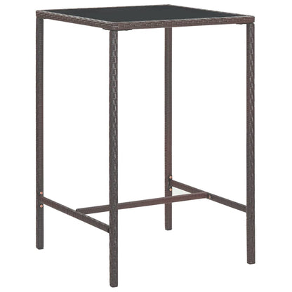 vidaXL Garden Bar Set | Brown | PE rattan | Medium | Footrest | Garden Bar Set