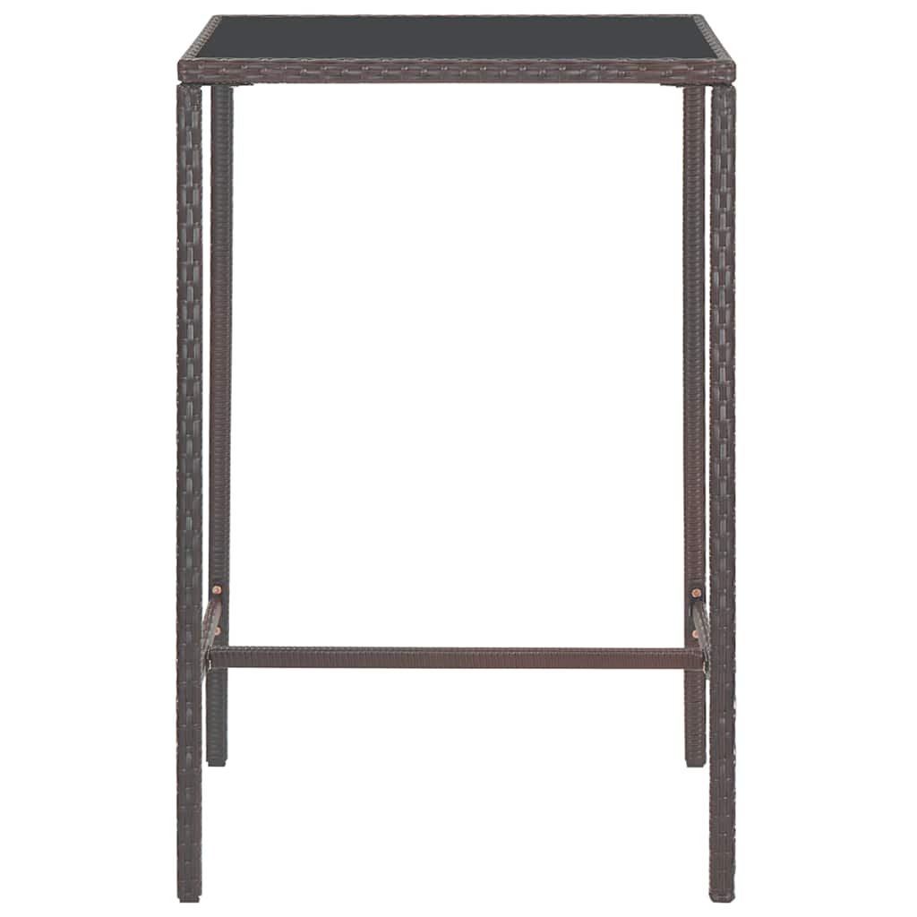 vidaXL Garden Bar Set | Brown | PE rattan | Medium | Footrest | Garden Bar Set