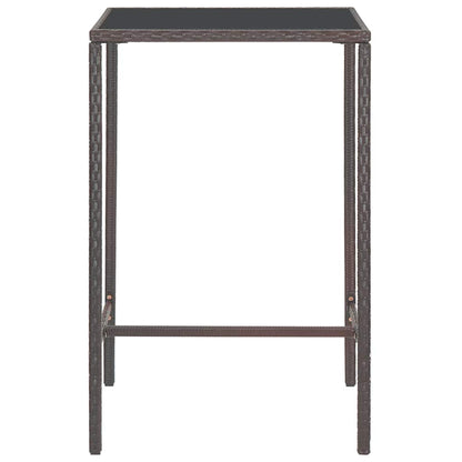 vidaXL Garden Bar Set | Brown | PE rattan | Medium | Footrest | Garden Bar Set