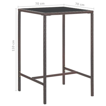 vidaXL Garden Bar Set | Brown | PE rattan | Medium | Footrest | Garden Bar Set
