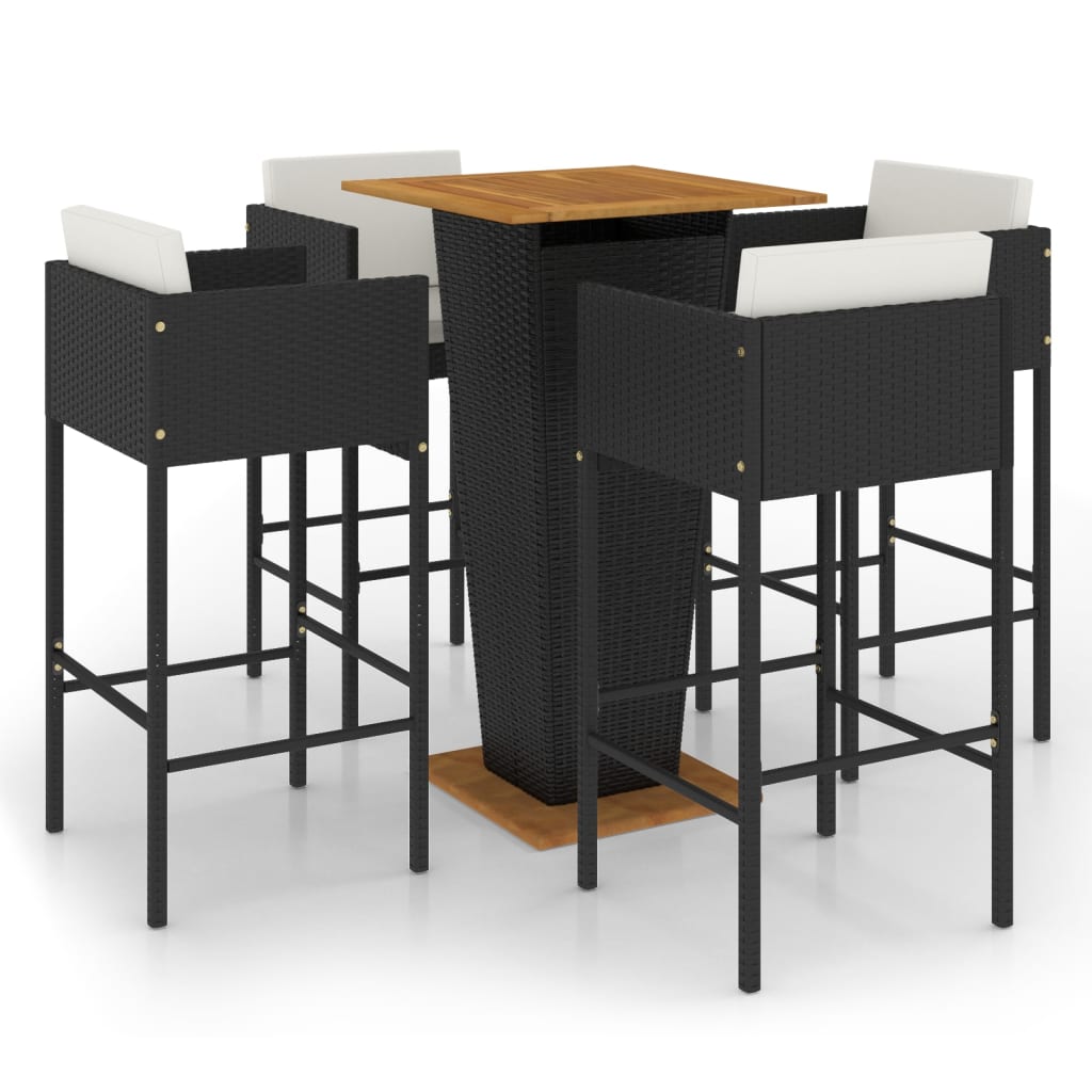 vidaXL Garden Bar Set | Black, Cream white