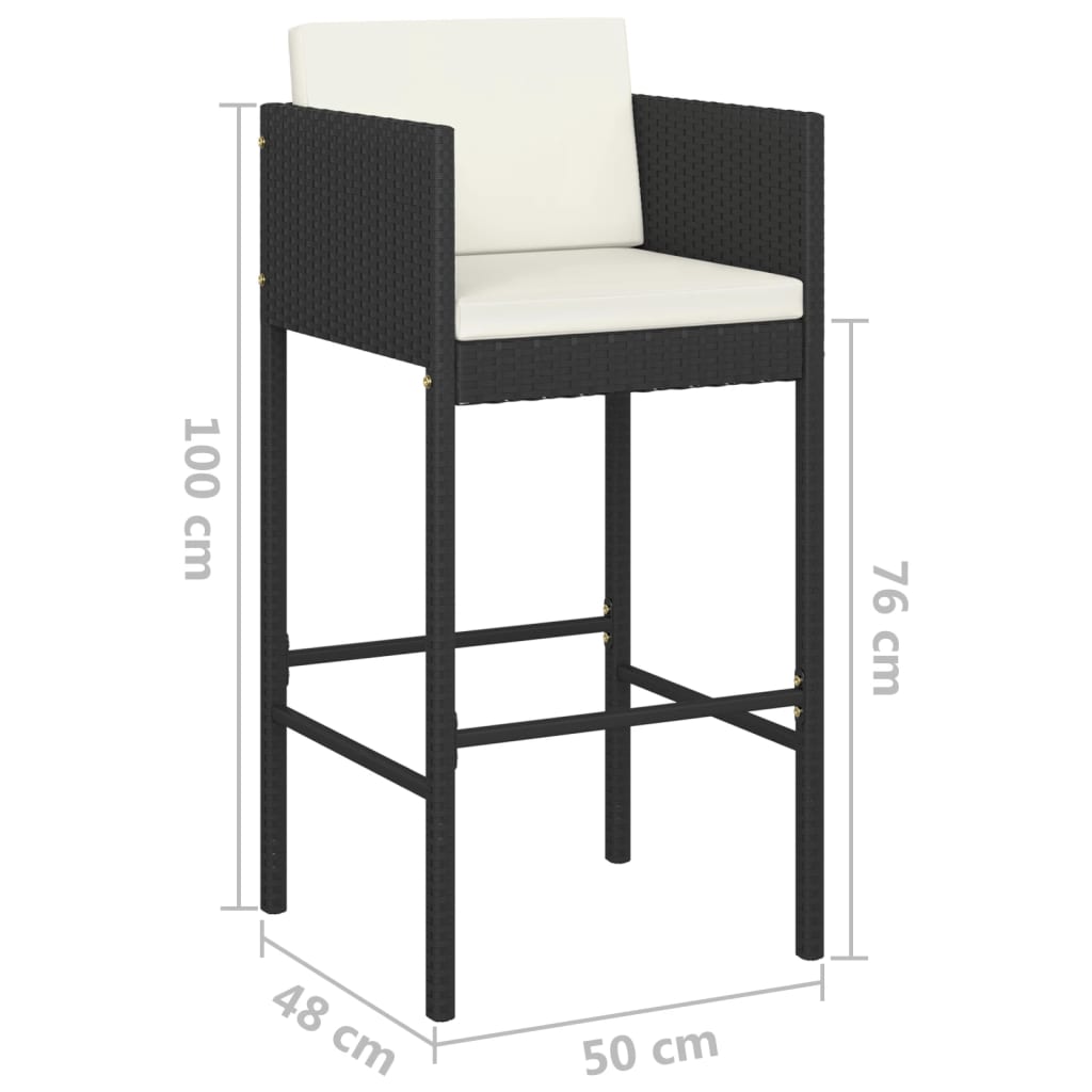 vidaXL Garden Bar Set | Black, Cream white