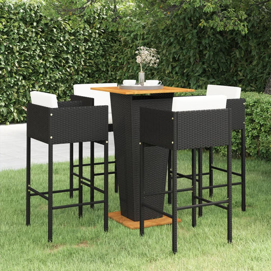 vidaXL Garden Bar Set | Black, Cream white