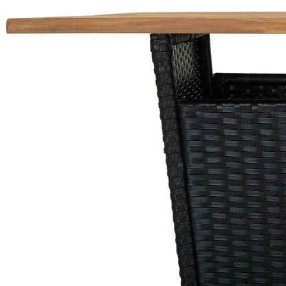 vidaXL 5 Piece Garden Bar Set with Cushions Poly Rattan Black
