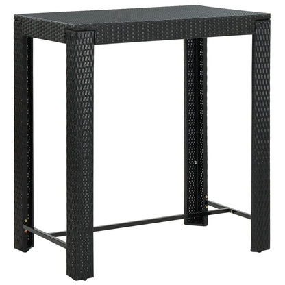 vidaXL 7 Piece Garden Bar Set with Cushions Poly Rattan Black
