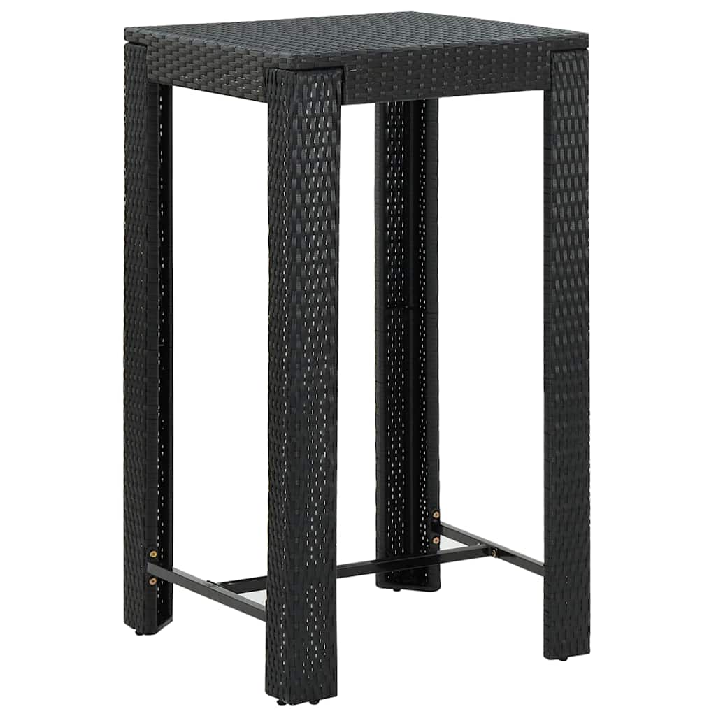 vidaXL 5 Piece Garden Bar Set with Cushions Poly Rattan Black