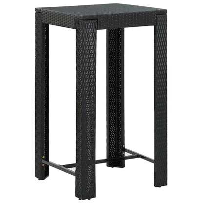 vidaXL 5 Piece Garden Bar Set with Cushions Poly Rattan Black