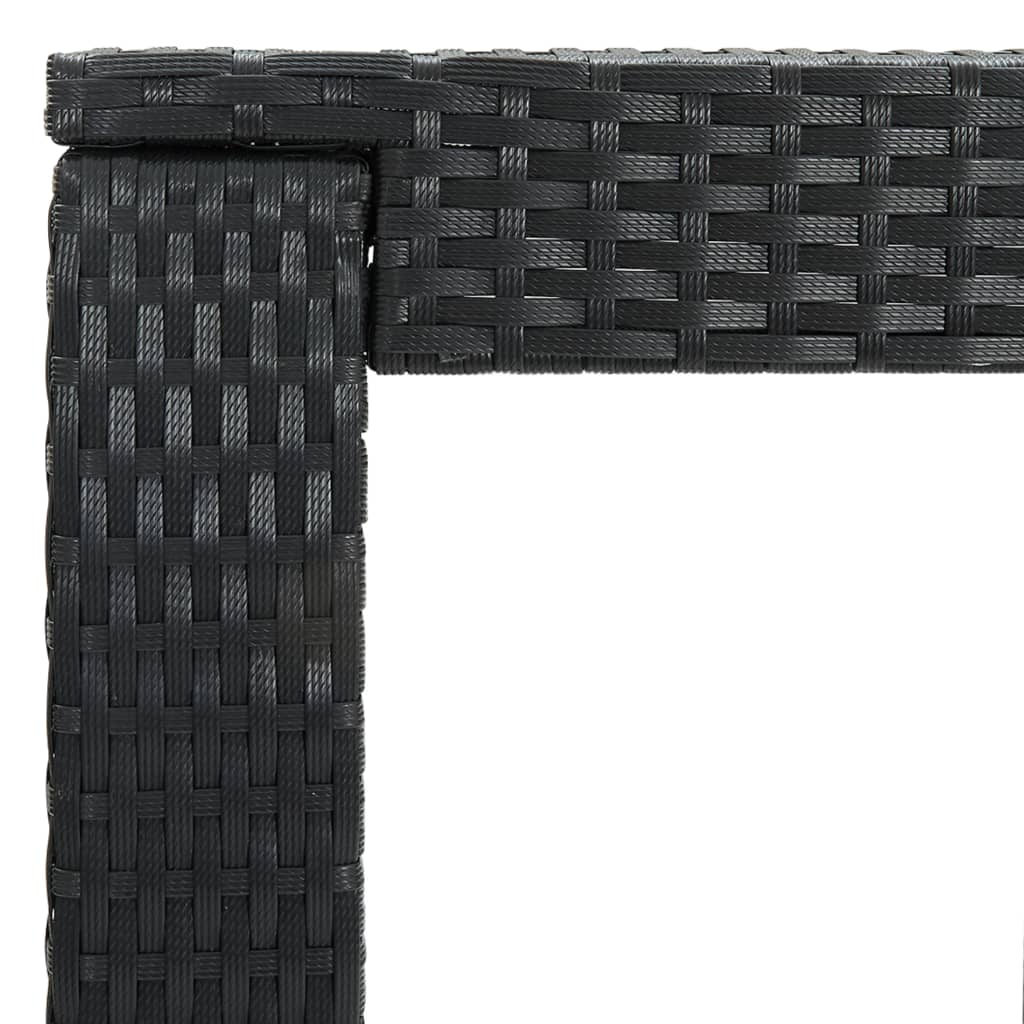 vidaXL 5 Piece Garden Bar Set with Cushions Poly Rattan Black