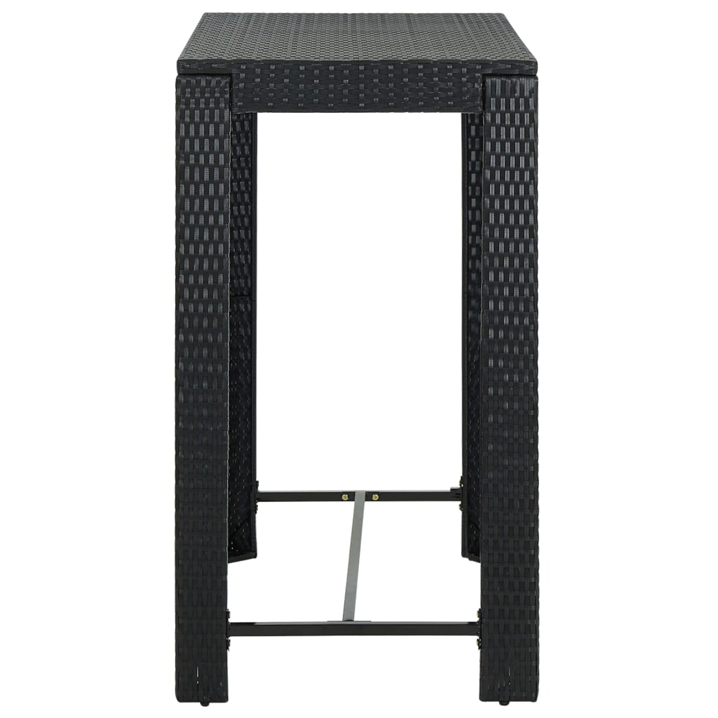 vidaXL 5 Piece Garden Bar Set with Cushions Poly Rattan Black