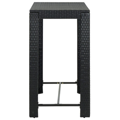 vidaXL 5 Piece Garden Bar Set with Cushions Poly Rattan Black