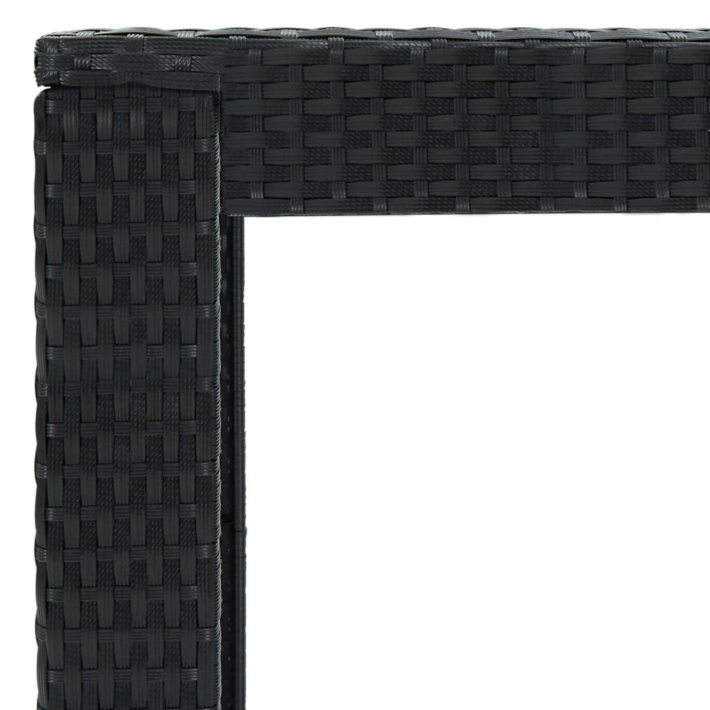 vidaXL 5 Piece Garden Bar Set with Cushions Poly Rattan Black