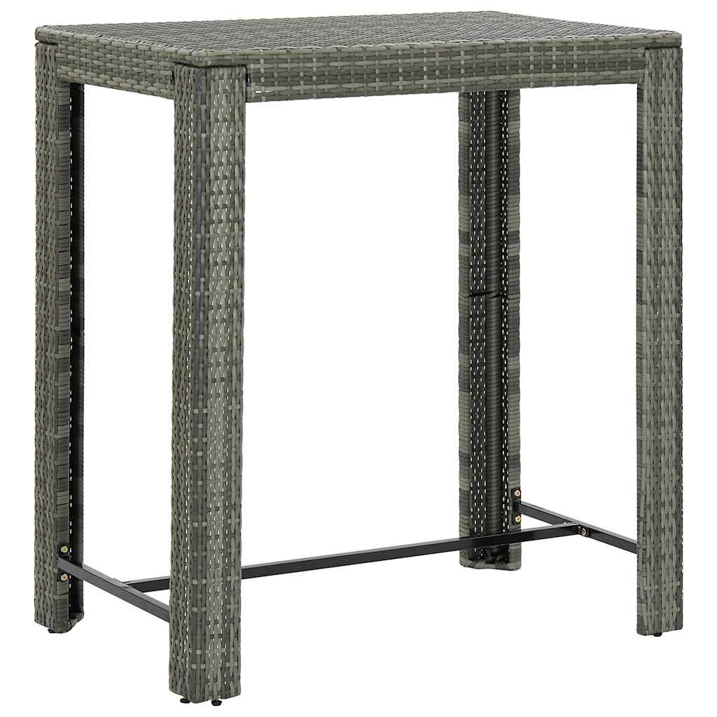 vidaXL 5 Piece Garden Bar Set with Cushions Poly Rattan Grey