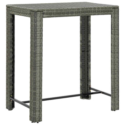 vidaXL 5 Piece Garden Bar Set with Cushions Poly Rattan Grey