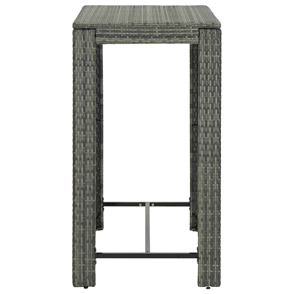 vidaXL 5 Piece Garden Bar Set with Cushions Poly Rattan Grey