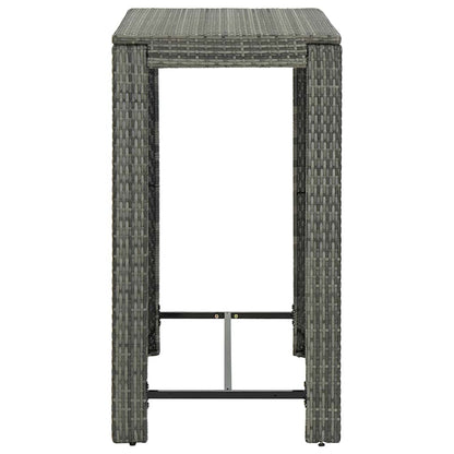 vidaXL 5 Piece Garden Bar Set with Cushions Poly Rattan Grey