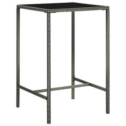 vidaXL 5 Piece Garden Bar Set with Cushions Poly Rattan Grey