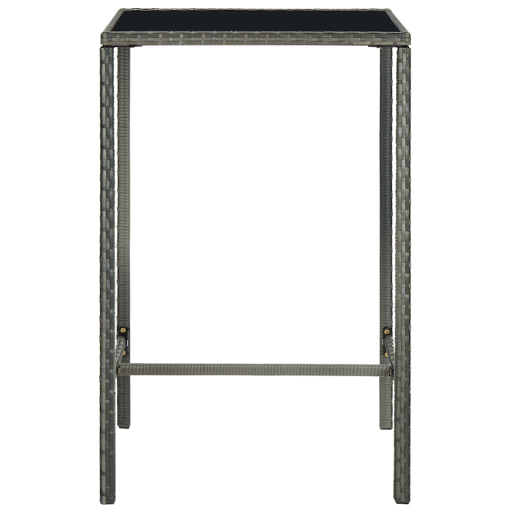 vidaXL 5 Piece Garden Bar Set with Cushions Poly Rattan Grey