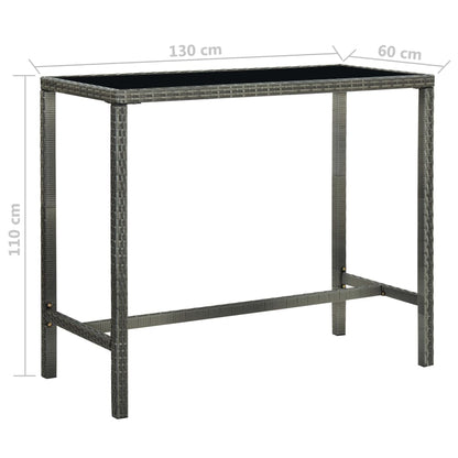 vidaXL 5 Piece Garden Bar Set with Cushions Poly Rattan Grey
