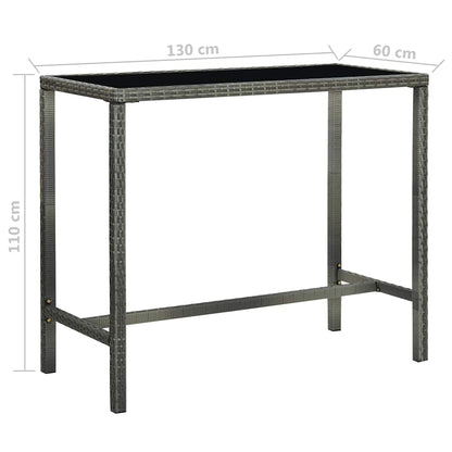 vidaXL 5 Piece Garden Bar Set with Cushions Poly Rattan Grey
