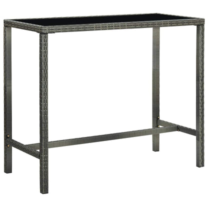 vidaXL 5 Piece Garden Bar Set with Cushions Poly Rattan Grey