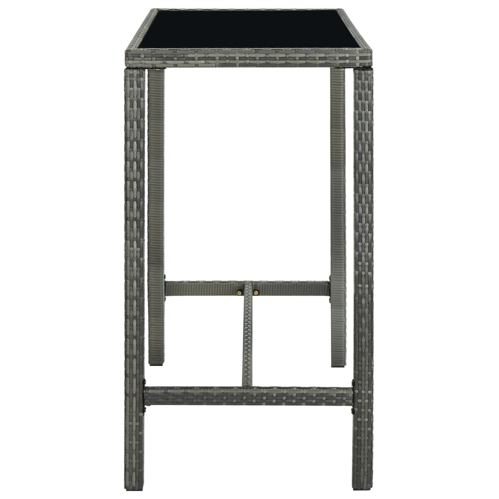 vidaXL 5 Piece Garden Bar Set with Cushions Poly Rattan Grey