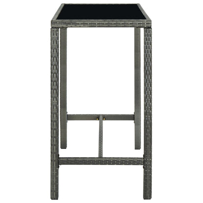 vidaXL 5 Piece Garden Bar Set with Cushions Poly Rattan Grey
