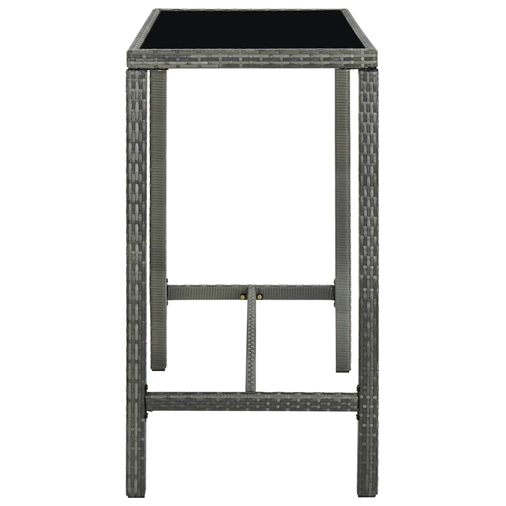 vidaXL 5 Piece Garden Bar Set with Cushions Poly Rattan Grey