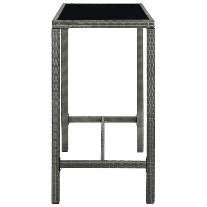 vidaXL 5 Piece Garden Bar Set with Cushions Poly Rattan Grey