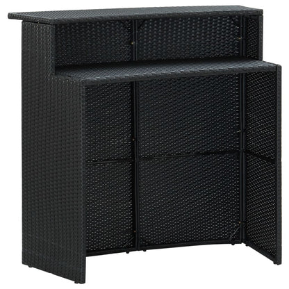 vidaXL 5 Piece Garden Bar Set with Cushions Poly Rattan Black