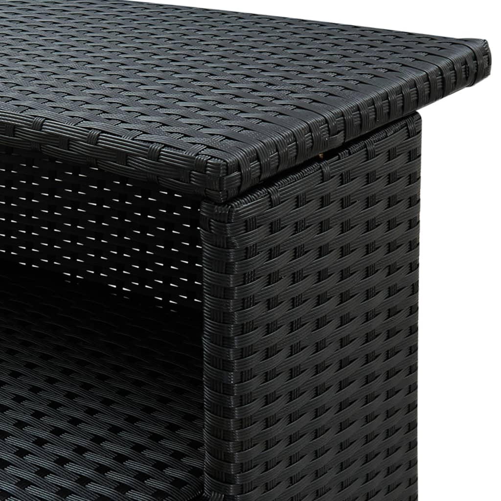 vidaXL 5 Piece Garden Bar Set with Cushions Poly Rattan Black