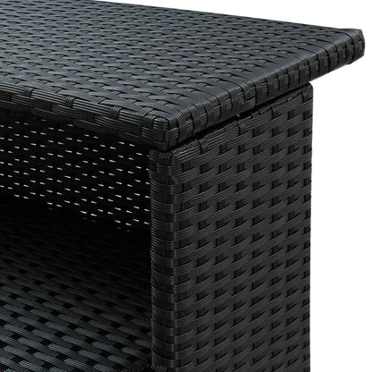 vidaXL 5 Piece Garden Bar Set with Cushions Poly Rattan Black