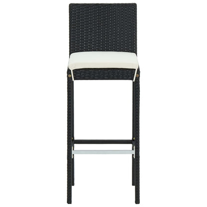 vidaXL 9 Piece Garden Bar Set with Cushions Poly Rattan Black