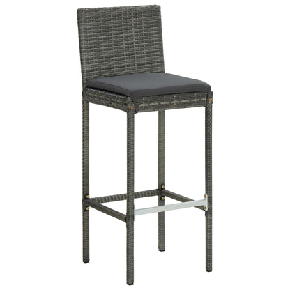 vidaXL 9 Piece Garden Bar Set with Cushions Poly Rattan Grey